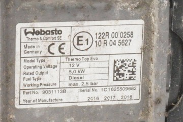 PARKING HEATER WEBASTO VW PASSAT B8 3Q0815005E 9031113B Version European