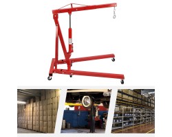 Red Folding Hydraulic Crane Carbon Steel Iron Alloy Steel 0 2 1m 0 6 89ft