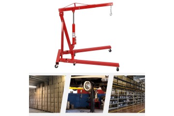 Red Folding Hydraulic Crane Carbon Steel Iron Alloy Steel 0 2 1m 0 6 89ft