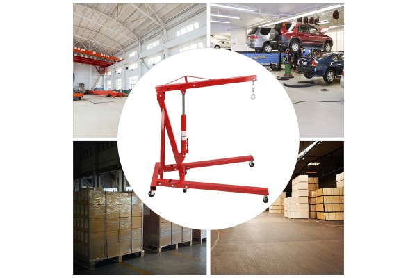 Red Folding Hydraulic Crane Carbon Steel Iron Alloy Steel 0-2.1m/0-6.8