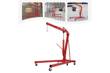 Red Folding Hydraulic Crane Carbon Steel Iron Alloy Steel 0-2.1m/0-6.8