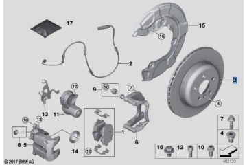 34206898493 Brake disc rear left BMW X5 G05 X6 G06 X7 G07 Packaging status original