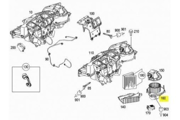 Interior heater blower motor Mercedes Benz SLK R171 A1718350104 RHD Catalog number of the original 1718350104