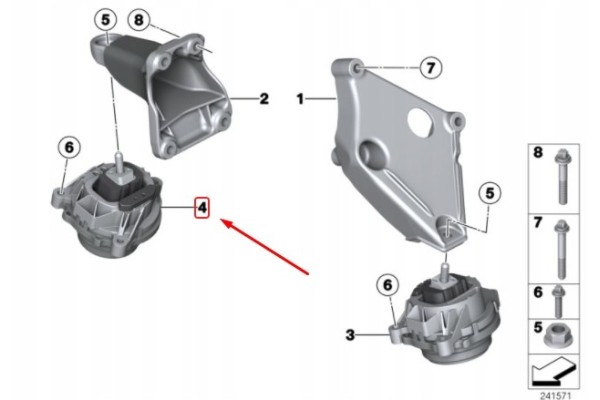 Soporte Motor Derecho BMW X3 F25 6799608 22116799608 - ORIGINAL