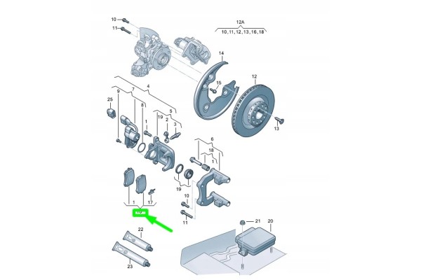 REAR BRAKE PADS AUDI A4 B8 8K0 698 451 P NEW OE Catalog number of the part auto 8K0698451P