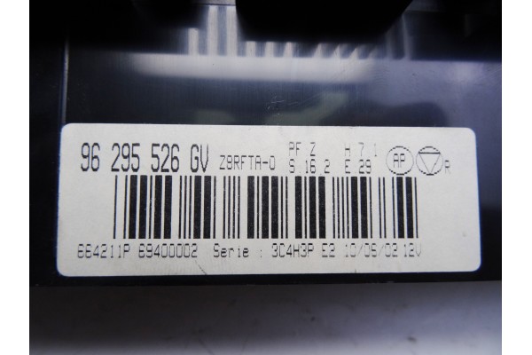 96295526 MANDO CLIMATIZADOR PEUGEOT 607 (S1)(12.2000) Pack 2002 96295526 209622 PEUGEOT - 3