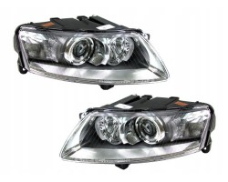 HEADLAMPS AUDI A6 C6 2004 2008 BI XENON WITH MOTORS