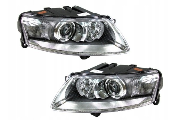 HEADLAMPS AUDI A6 C6 2004 2008 BI XENON WITH MOTORS