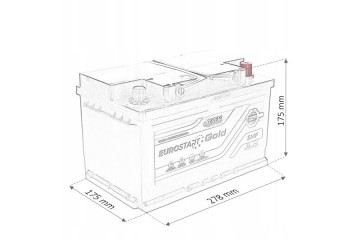 Battery Euro Start GOLD SMF 12V 80Ah 800A P L3 Polarity right