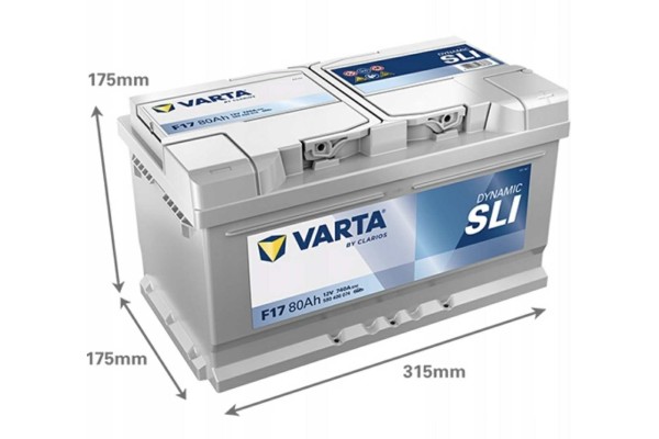 VARTA DYNAMIC SLI 80AH 740A F17 P BATTERY WITHOUT OLD SENTENCE Catalog number of the part 5804060743132