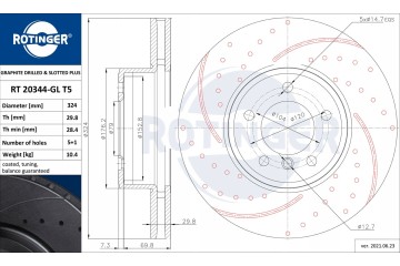 DISCS ROTINGER BMW 5 E60 E61 FRONT 324mm Number of discs offered 2