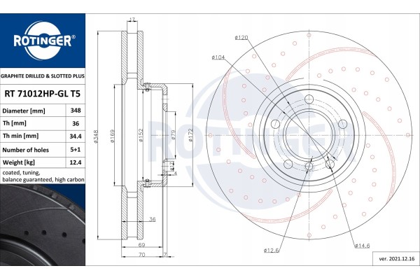 ROTINGER RT 71012HP GL T5 SHIELD Number of discs offered 1