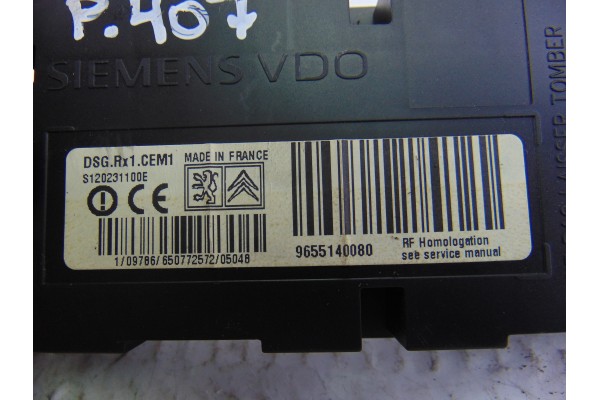 Módulo electrónico, Peugeot 407 ST Sport 2005, 9655140080