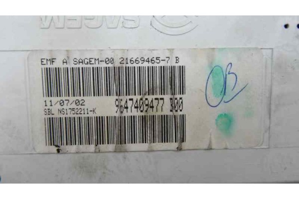 Pantalla multifuncion, Citroen C3 1.4 HDi SX Plus 2002, 9647409477