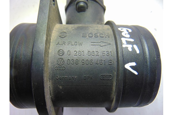 Caudalimetro, Volkswagen Golf V (1K1)(10.2003) Highline 2005, 038906461B