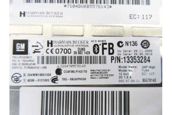 Módulo electrónico, Opel Astra J Sports Tourer Sport 2011, 13353284