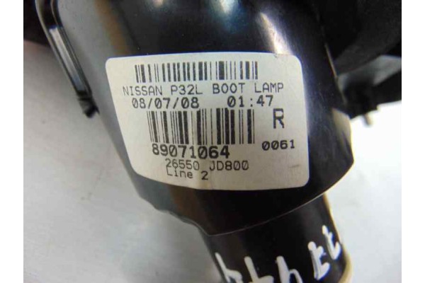 Piloto trasero derecho interior, Nissan Qashqai (J10) Acenta 2008, 26550JD800