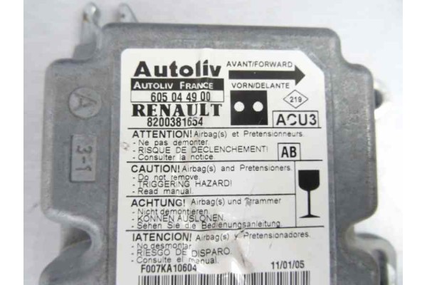 Centralita airbag, Nissan Kubistar (X76) Premium (L1) 2005, 8200381654