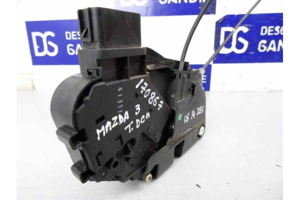 Cerradura puerta trasera derecha, Mazda 3 Berlina (Bk) 1.6 CRDT Active 2005, 3N6AA26412C