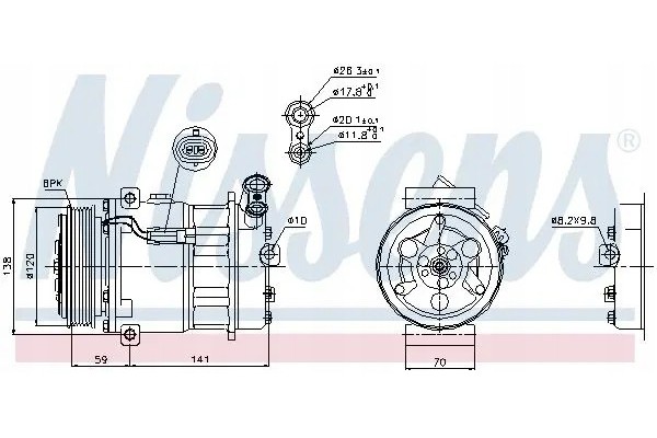 COMPRESSOR AIR CONDITIONING COMPRESSOR 89124 NISSENS Catalog number of the part 89124