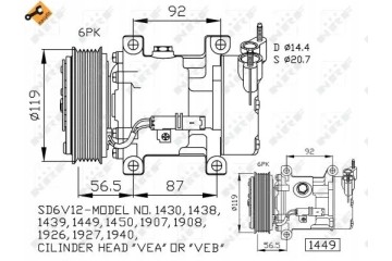 COMPRESSOR AIR CONDITIONING COMPRESSOR 32227 NRF CITROEN Catalog number of the part 32227