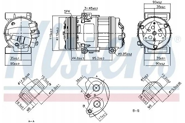 COMPRESSOR AIR CONDITIONING COMPRESSOR 890055 NISSENS Quality of parts according to GVO Q original with factory logo OEM OES