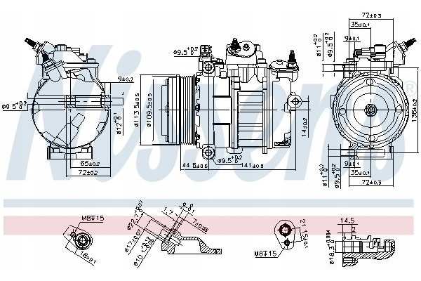 Nissens 890419 Compressor air conditioning Compressor ID 7SBH17C