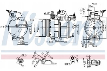 Nissens 890419 Compressor air conditioning Compressor ID 7SBH17C
