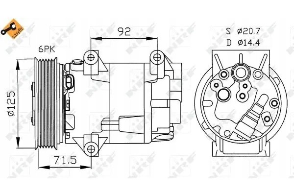 COMPRESSOR AIR CONDITIONING COMPRESSOR 32208 NRF NISSAN Quality of parts according to GVO Q original with factory logo OEM OES
