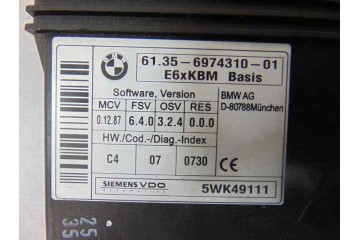 6974310 MODULO ELECTRONICO BMW SERIE 5 BERLINA (E60) 535d 6974310 182822 BMW - 2