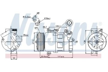 COMPRESSOR AIR CONDITIONING COMPRESSOR 89307 NISSENS Catalog number of the part 89307