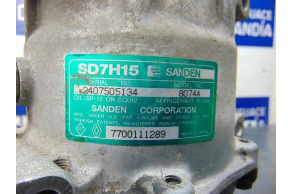 7700111289  COMPRESOR AIRE ACONDICIONADO RENAULT ESPACE /GRAND ESPACE (JE0) 2.0 16V Authentique 2001 7700111289 179622 RENAULT -