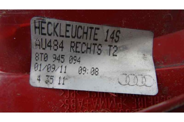 Piloto trasero derecho interior, Audi A5 Coupe (8T) 2.0 Tdi 2009, 8T0945094