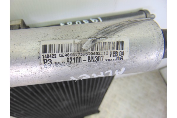 Condensador / radiador aire acondicionado, Nissan Almera (N16/E) Acenta 2004, 92100-BN307