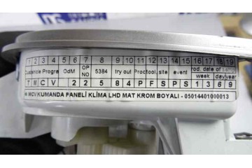 Mando climatizador, Fiat Iii Fiorino (225) SX Familiar 2008
