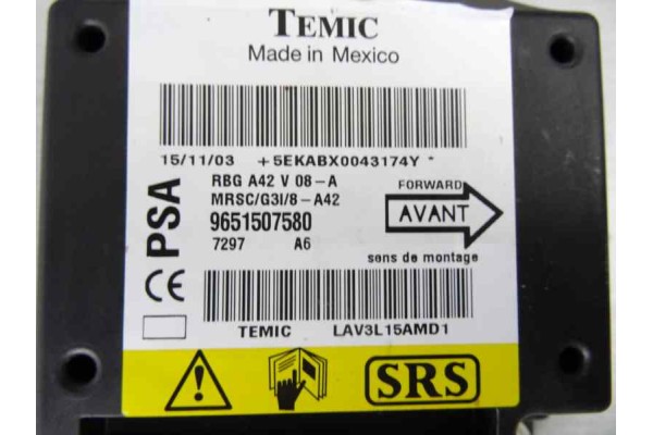 Centralita airbag, Citroen C3 Pluriel * 2003, 9651507580