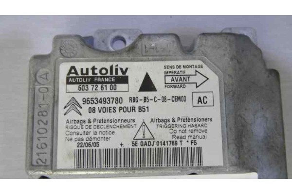 Centralita airbag, Citroen C4 Berlina Collection 2005, 9653493780