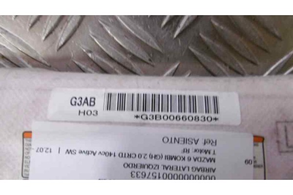 Airbag lateral izquierdo, Mazda 6 Familiar (Gh) 2.0 CRTD 140cv Active SW 2006, ASIENTO