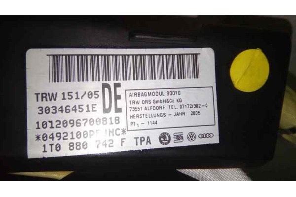 Airbag cortina delantero derecho, Volkswagen Touran (1T1) Advance 2005