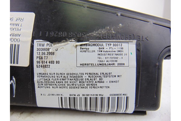 Airbag lateral izquierdo, Peugeot 308 Confort 2008, 9661448380