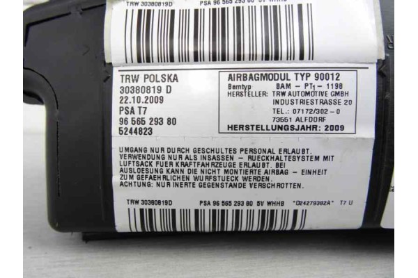 Airbag lateral derecho, Peugeot 308 Sw Urban 2009, 9656529380