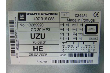 13289920 SISTEMA AUDIO / RADIO CD OPEL CORSA D