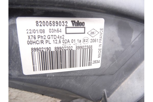 Faro izquierdo, Nissan Kubistar (X76) Premium (L1) 2008, 8200589032