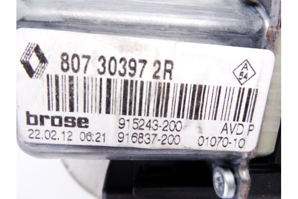 Elevalunas delantero derecho, Renault Megane Iii Coupe Dynamique 2012, 807303972R