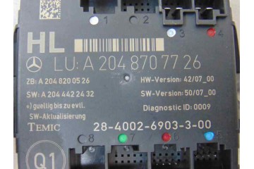 A2048707726 MODULO CONFORT MERCEDES-BENZ CLASE C (BM 204) BERLINA C 220 CDI (204.008) 2009 A2048707726 186598 MERCEDES-BENZ - 2