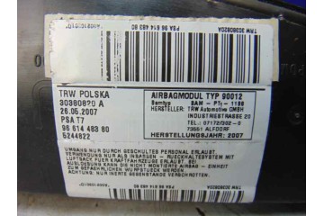 Airbag lateral izquierdo, Peugeot 308 Sport 2007, 9661448380