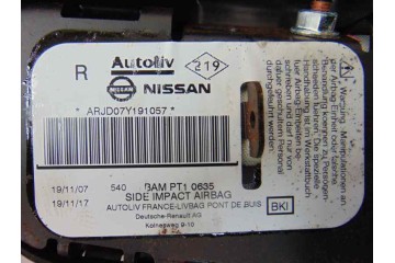 Airbag lateral derecho, Nissan Navara Pickup (D40M) Doble Cab SE 4X4 2007, ARJD07Y191057