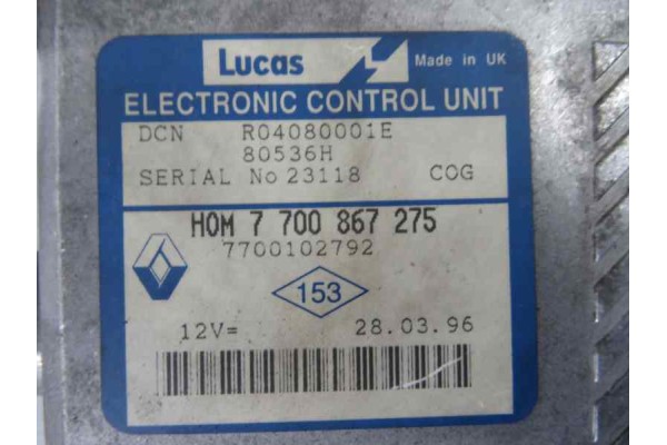 Centralita motor uce, Renault Megane I Berl./ Berl. con Portón (BA0) 1.9 dT Alize 1996, 7700867275