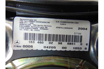Airbag delantero izquierdo, Mercedes-benz Clase Ml (Bm 163) 270 Cdi (163.113), 1634600298