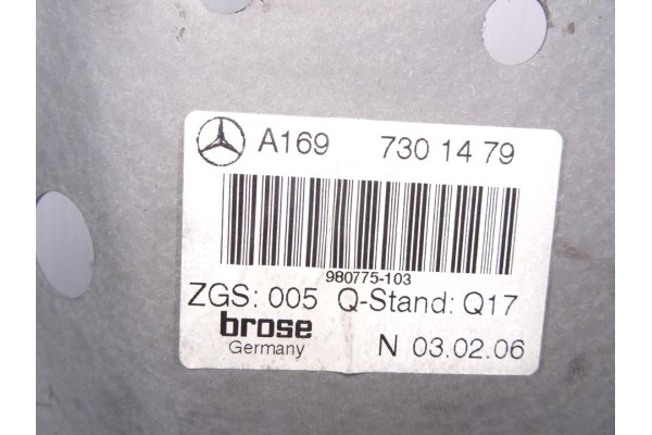Elevalunas trasero derecho, Mercedes-benz Clase a (Bm 169) A 180 Cdi (169.007) 2006, A1697301479